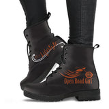 BURNT ORANGE/BLACK IALS OPEN ROAD GIRL PU LEATHER BOOTS, 2 COLORS