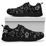 Black and White Scatter Tennis Shoe with Black Soles, 2 COLORS