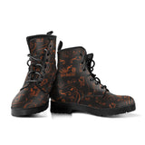 BLACK/BURNT SCATTER DESIGN ORANGE OPEN ROAD GIRL PU LEATHER BOOTS, 2 COLORS