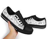 White on Black Open Road Girl Scatter Canvas Shoes