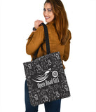 Black & White Scatter Cloth Tote