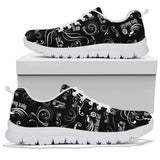 White Scatter Design Tennis Shoes with White Soles, 2 COLORS
