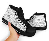 Black & White Scatter High Top Open Road Girl with Black Sole