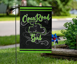 Open Road Girl on Motorcycle Garden or House FLAG ONLY, 7 COLORS