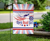 Patriot Open Road Girl Garden or House FLAG ONLY