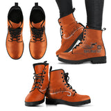 BURNT ORANGE/BLACK IALS OPEN ROAD GIRL PU LEATHER BOOTS, 2 COLORS
