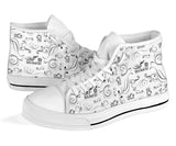 Black & White Scatter Hi Tops Open Road Girl with White Sole