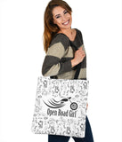 White and Black Scatter Cloth Tote