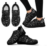 Black and White Scatter Tennis Shoe with Black Soles, 2 COLORS