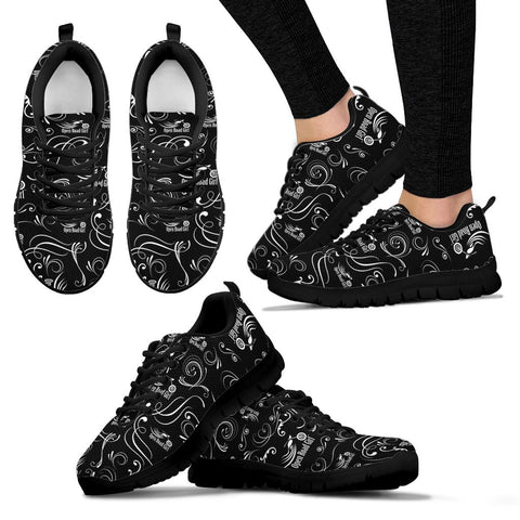Black and White Scatter Tennis Shoe with Black Soles, 2 COLORS