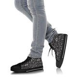 Black & White Scatter Hi Top Open Road Girl with Black Sole