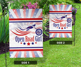 Patriot Open Road Girl Garden or House FLAG ONLY