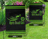 Open Road Girl Design lawn or Home FLAG ONLY, 7 COLORS