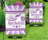 Open Road Girl with Stripes Garden or House FLAG ONLY, 7 COLORS