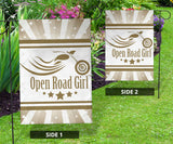 Open Road Girl with Stripes Garden or House FLAG ONLY, 7 COLORS