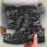 WHITE Scatter Open Road Girl PU Leather Boots