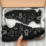Black and White Scatter Tennis Shoe with Black Soles, 2 COLORS