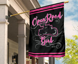Open Road Girl on Motorcycle Garden or House FLAG ONLY, 7 COLORS