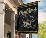 Open Road Girl on Motorcycle Garden or House FLAG ONLY, 7 COLORS