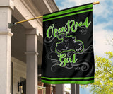 Open Road Girl on Motorcycle Garden or House FLAG ONLY, 7 COLORS