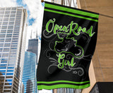 Open Road Girl on Motorcycle Garden or House FLAG ONLY, 7 COLORS