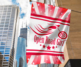 Open Road Girl with Stripes Garden or House FLAG ONLY, 7 COLORS
