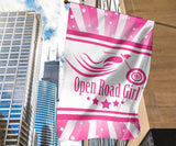 Open Road Girl with Stripes Garden or House FLAG ONLY, 7 COLORS