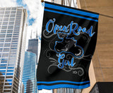 Open Road Girl on Motorcycle Garden or House FLAG ONLY, 7 COLORS
