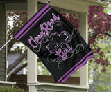 Open Road Girl on Motorcycle Garden or House FLAG ONLY, 7 COLORS
