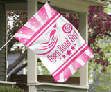 Open Road Girl with Stripes Garden or House FLAG ONLY, 7 COLORS