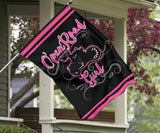 Open Road Girl on Motorcycle Garden or House FLAG ONLY, 7 COLORS