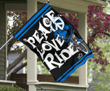 Peace Love Ride Garden or House FLAG ONLY, 7  COLORS