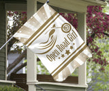 Open Road Girl with Stripes Garden or House FLAG ONLY, 7 COLORS