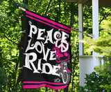Peace Love Ride Garden or House FLAG ONLY, 7  COLORS