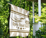 Open Road Girl with Stripes Garden or House FLAG ONLY, 7 COLORS