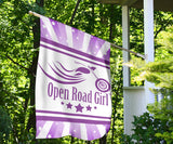Open Road Girl with Stripes Garden or House FLAG ONLY, 7 COLORS