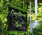 Open Road Girl on Motorcycle Garden or House FLAG ONLY, 7 COLORS
