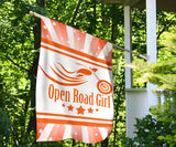 Open Road Girl with Stripes Garden or House FLAG ONLY, 7 COLORS