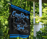 Open Road Girl on Motorcycle Garden or House FLAG ONLY, 7 COLORS