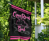 Open Road Girl on Motorcycle Garden or House FLAG ONLY, 7 COLORS