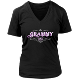 Grammy PURPLE/WHITE Women’s V-Neck T-Shirt-Short Sleeve