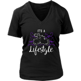 PURPLE It’s a Lifestyle Women’s V-Neck T-Shirt-Short Sleeve