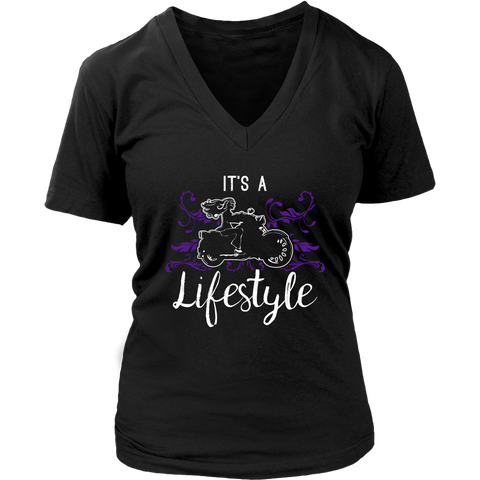 PURPLE It’s a Lifestyle Women’s V-Neck T-Shirt-Short Sleeve