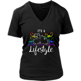 RAINBOW It’s a Lifestyle Women’s V-Neck T-Shirt-Short Sleeve