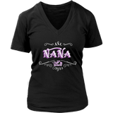 Nana PURPLE/WHITE Women’s V-Neck T-Shirt-Short Sleeve