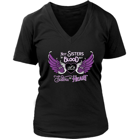 PURPLE Not Sisters by Blood...Open Road Girl V-Neck Shirt