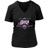 GiGi PURPLE/WHITE Women’s V-Neck T-Shirt-Short Sleeve