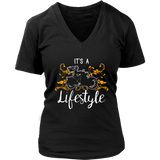 ORANGE  It’s a Lifestyle Women’s V-Neck T-Shirt-Short Sleeve