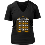 ORANGE I Love To Ride Women’s V-Neck Tee
