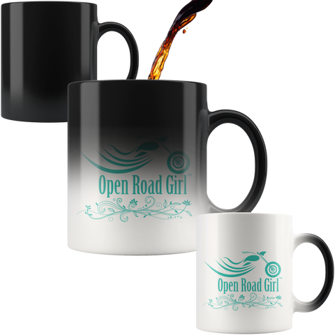 TEAL OPEN ROAD GIRL 11OZ MAGIC MUG, 2 STYLES